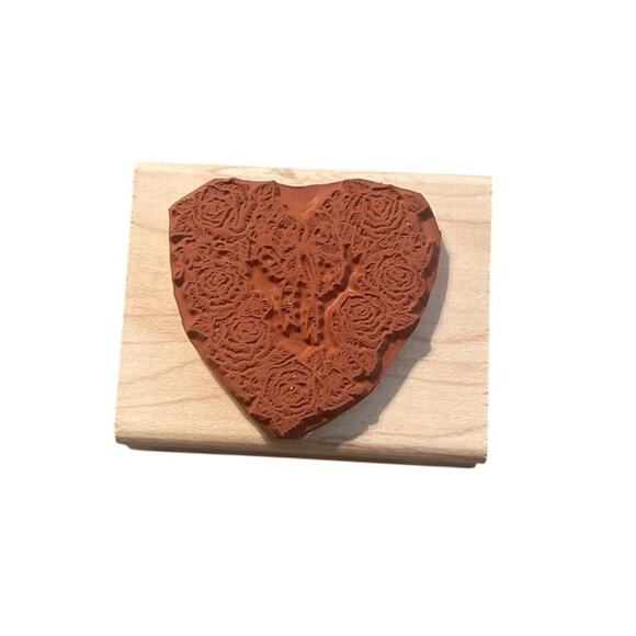 Romantic Wreath Wood Rubber Stamp Rubber Stampede A809E - Picture 2 of 4